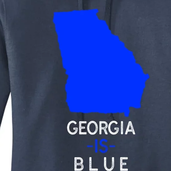 Democrat Georgia Is Blue Funny Political Biden Supporter Gift Women's Pullover Hoodie