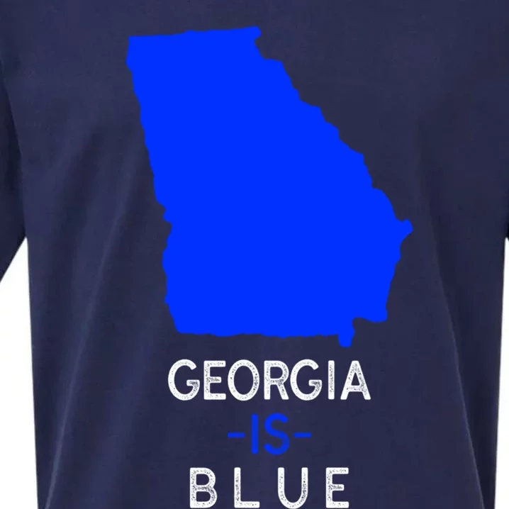 Democrat Georgia Is Blue Funny Political Biden Supporter Gift Sueded Cloud Jersey T-Shirt