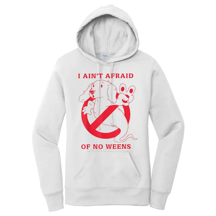 Dog Ghost I AinT Afraid Of No Weens Happy Halloween Women's Pullover Hoodie