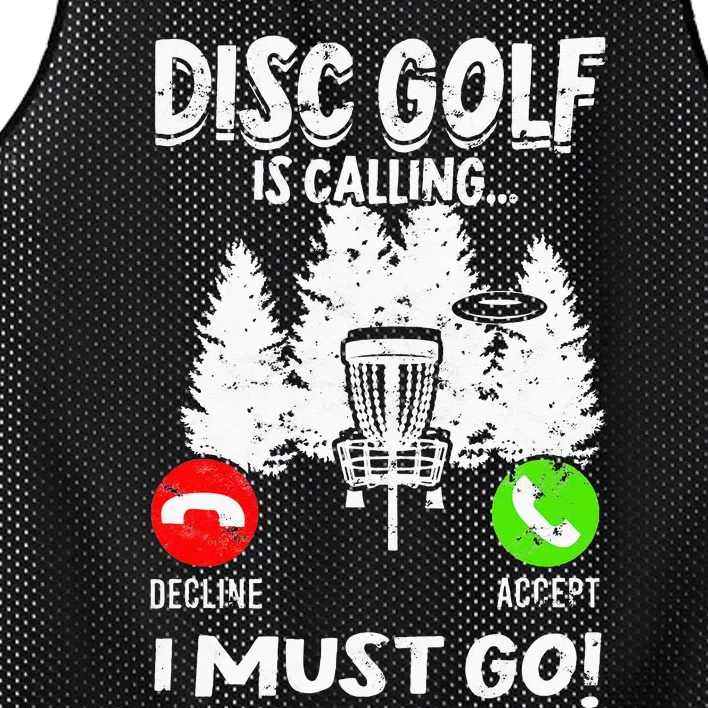 Disc Golf Is Calling... I Must Go Basket Discs Disc Golfing Mesh Reversible Basketball Jersey Tank