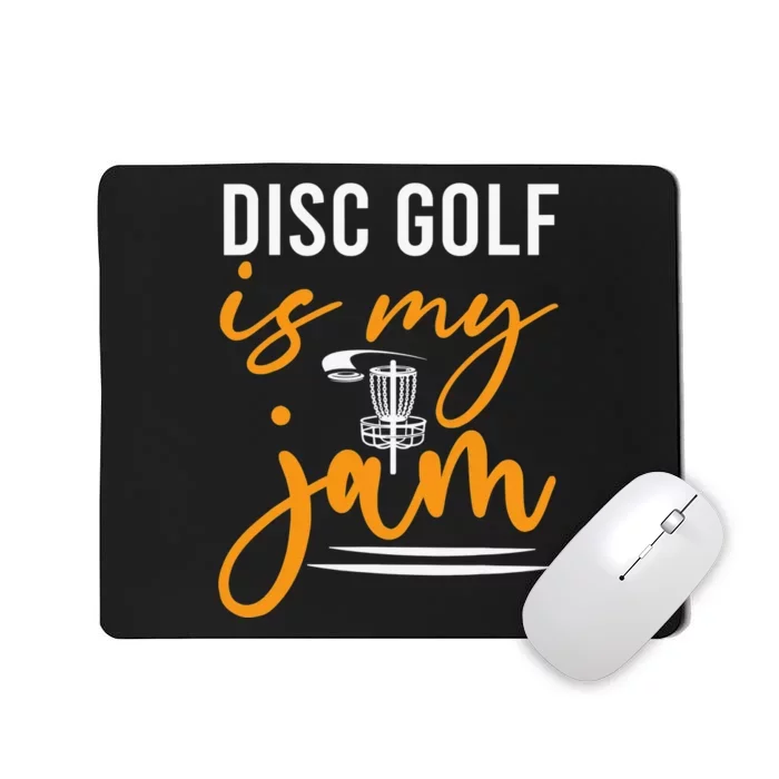 Disc Golf Is My Jam Orange Funny Golf Club Mousepad