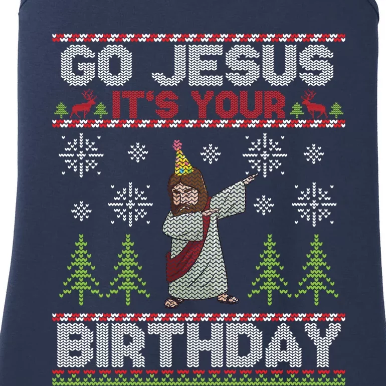 Dabbing Go Jesus It Is Your Birthday Merry Christmas Ladies Essential Tank