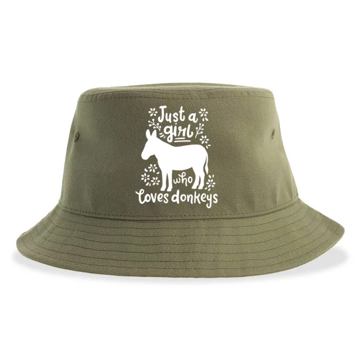 Donkey Gift Just A Who Loves Donkey Gift Sustainable Bucket Hat