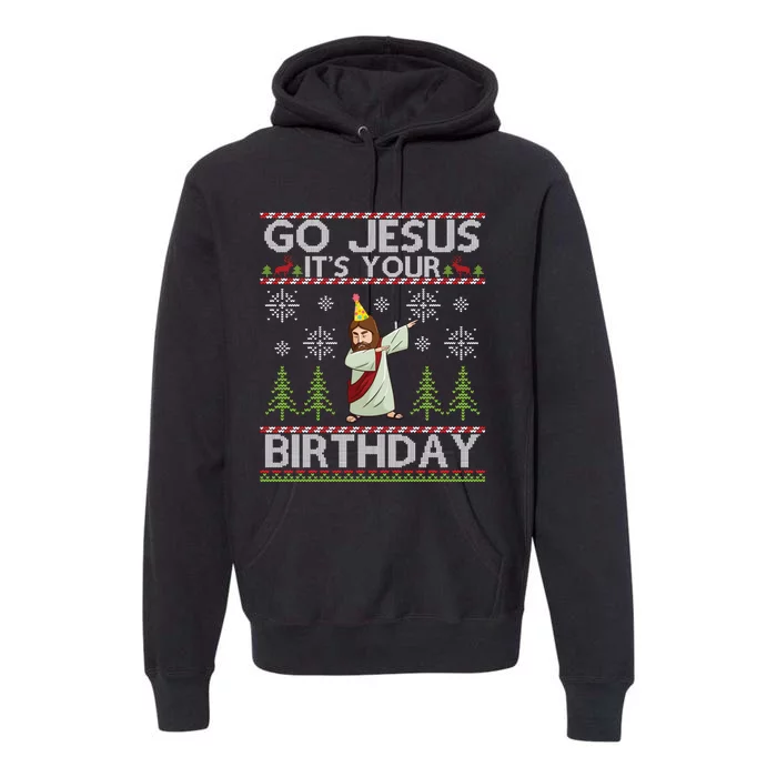 Dabbing Go Jesus ItS Your Birthday Merry Christmas Day Premium Hoodie