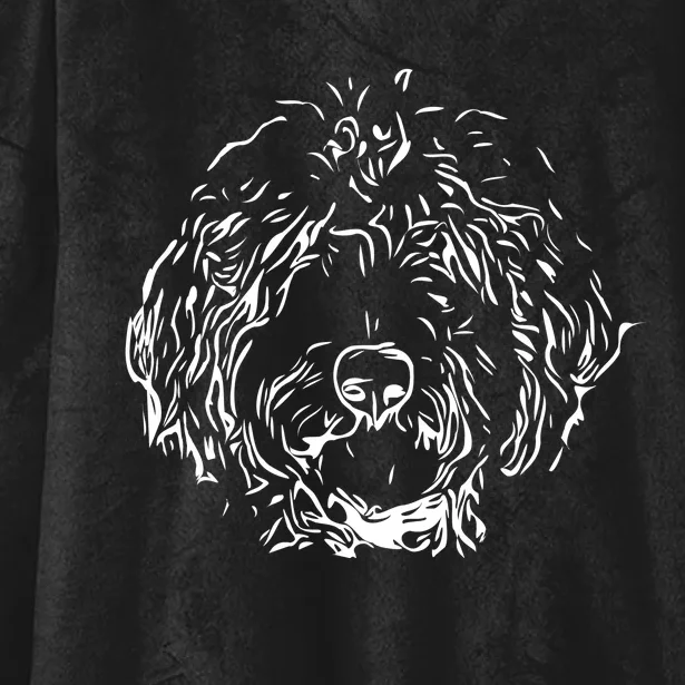 Doodles Goldendoodle Labradoodle Line Drawing Gift Hooded Wearable Blanket