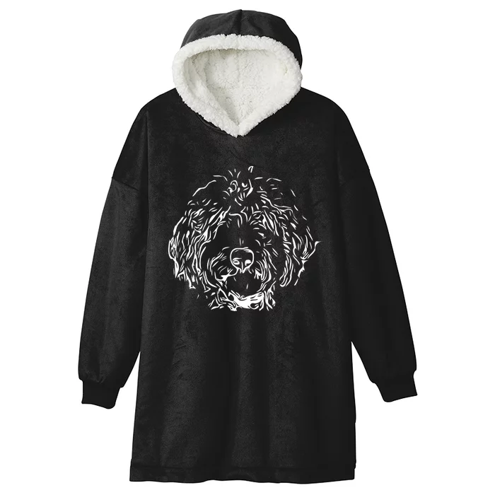 Doodles Goldendoodle Labradoodle Line Drawing Gift Hooded Wearable Blanket