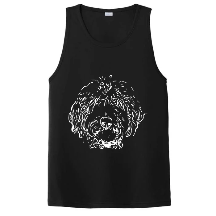 Doodles Goldendoodle Labradoodle Line Drawing Gift Performance Tank