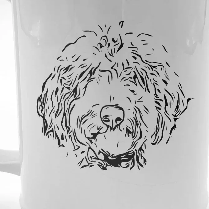 Doodles Goldendoodle Labradoodle Line Drawing Gift Front & Back Beer Stein