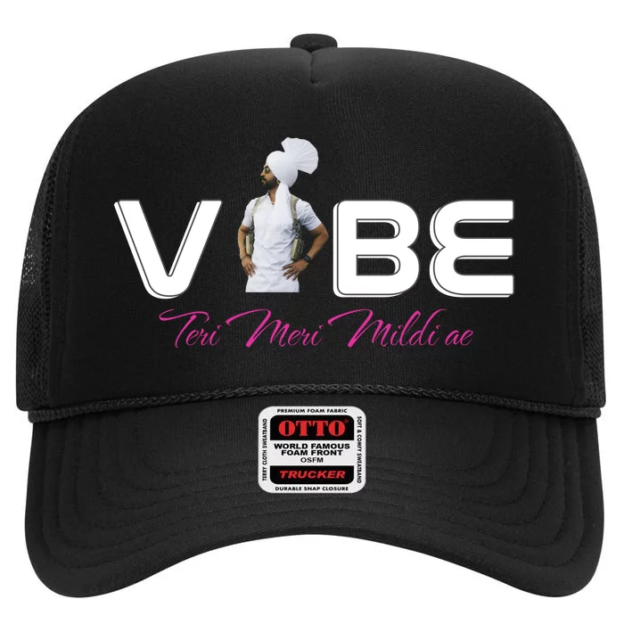 Diljit Goat Lover Funny Vibe Meri High Crown Mesh Trucker Hat