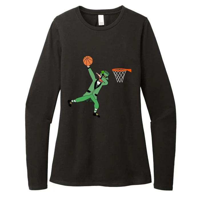 Dunking Green Leprechaun Basketball St Patricks Day Gift Great Gift Womens CVC Long Sleeve Shirt