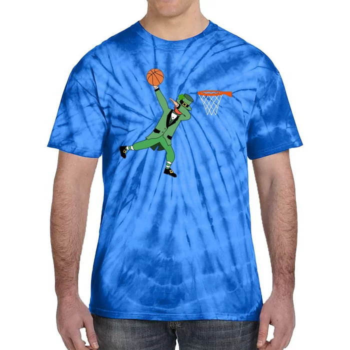 Dunking Green Leprechaun Basketball St Patricks Day Gift Great Gift Tie-Dye T-Shirt