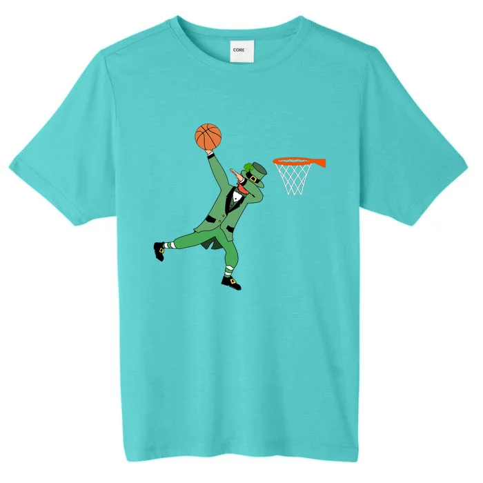 Dunking Green Leprechaun Basketball St Patricks Day Gift Great Gift ChromaSoft Performance T-Shirt