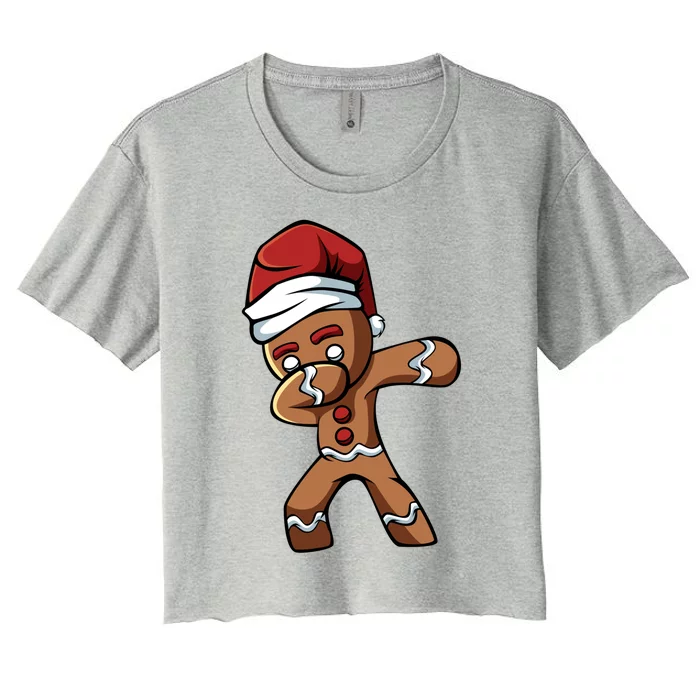 Dabbing Gingerbread Merry Christmas Ginger Cloves Bakery Gift Women's Crop Top Tee