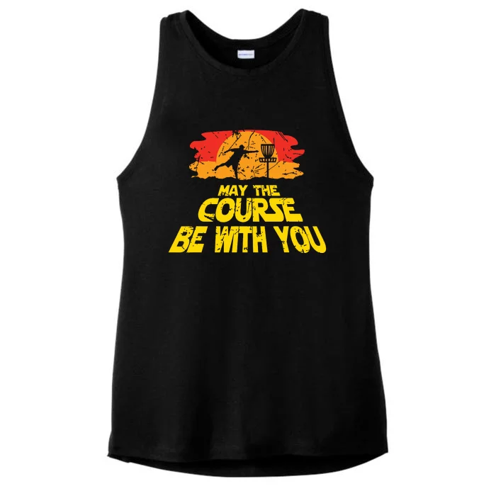 Disc Golf May The Course Be With You Trendy Golf Ladies Tri-Blend Wicking Tank