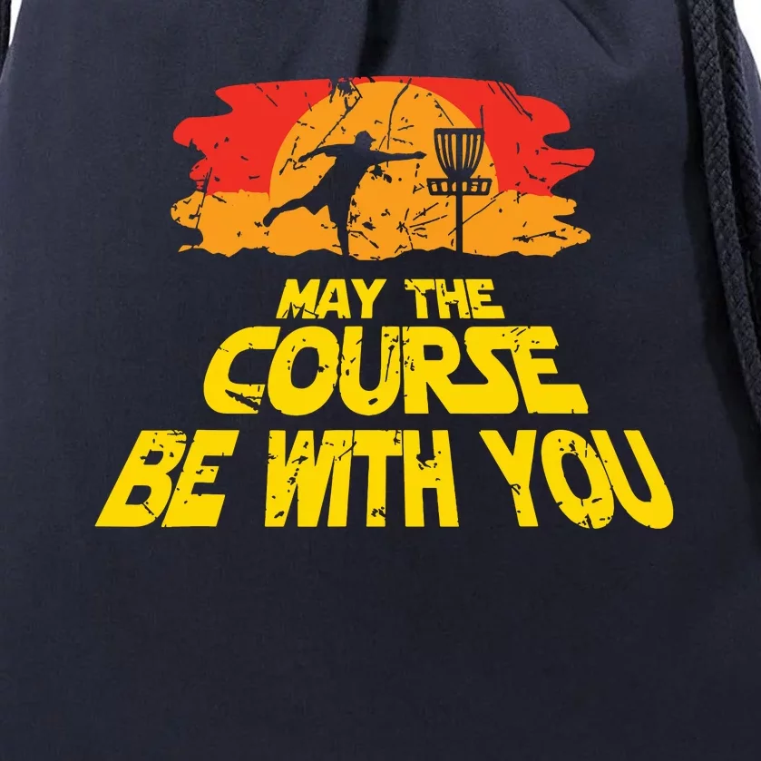 Disc Golf May The Course Be With You Trendy Golf Drawstring Bag