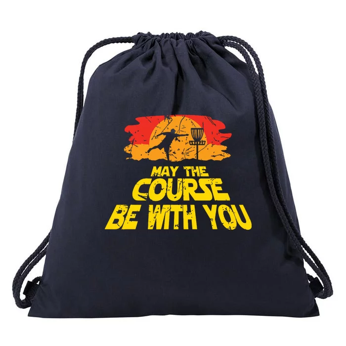 Disc Golf May The Course Be With You Trendy Golf Drawstring Bag