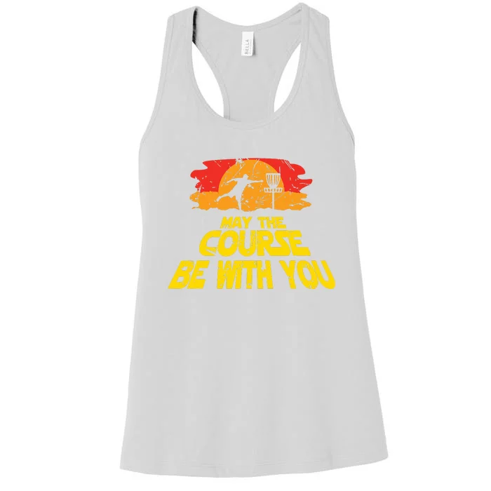 Disc Golf May The Course Be With You Trendy Golf Women's Racerback Tank