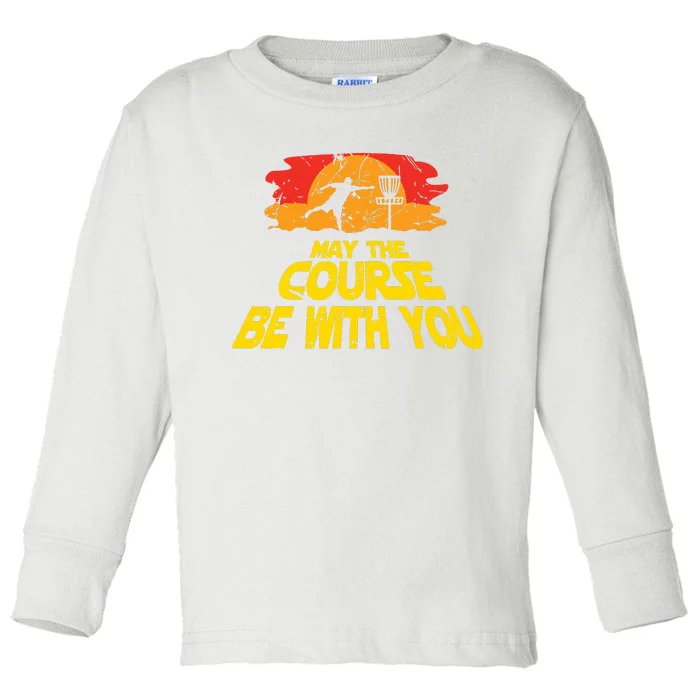 Disc Golf May The Course Be With You Trendy Golf Toddler Long Sleeve Shirt