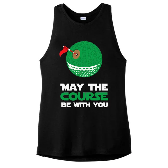 Disc Golf May The Course Be With You Ladies Tri-Blend Wicking Tank