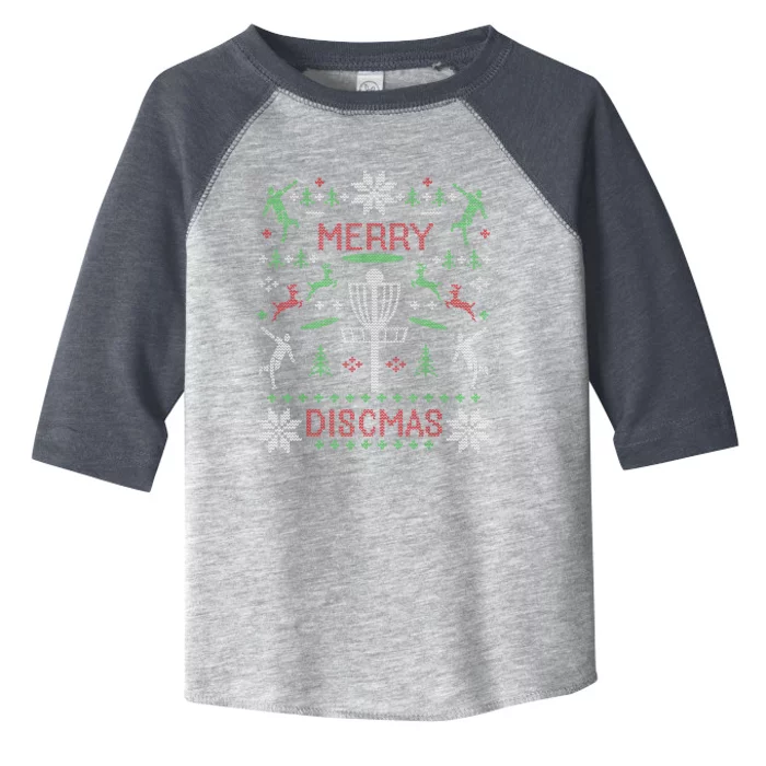 Disc Golf Merry Discmas Christmas Ugly Sweater Graphic Toddler Fine Jersey T-Shirt