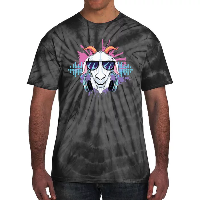 Dj Goat Music Electronic Goat Headphones House Trance Lover Tie-Dye T-Shirt