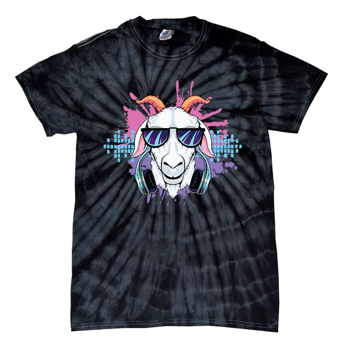 Dj Goat Music Electronic Goat Headphones House Trance Lover Tie-Dye T-Shirt