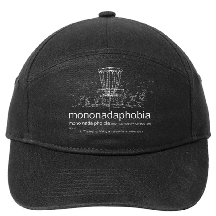 Disc Golf Mononadaphobia Funny Disk Golf 7-Panel Snapback Hat