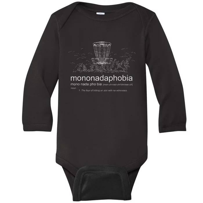 Disc Golf Mononadaphobia Funny Disk Golf Baby Long Sleeve Bodysuit