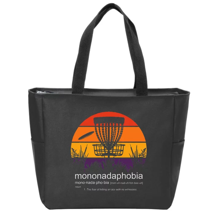 Disc Golf Mononadaphobia Funny Disk Golf Zip Tote Bag