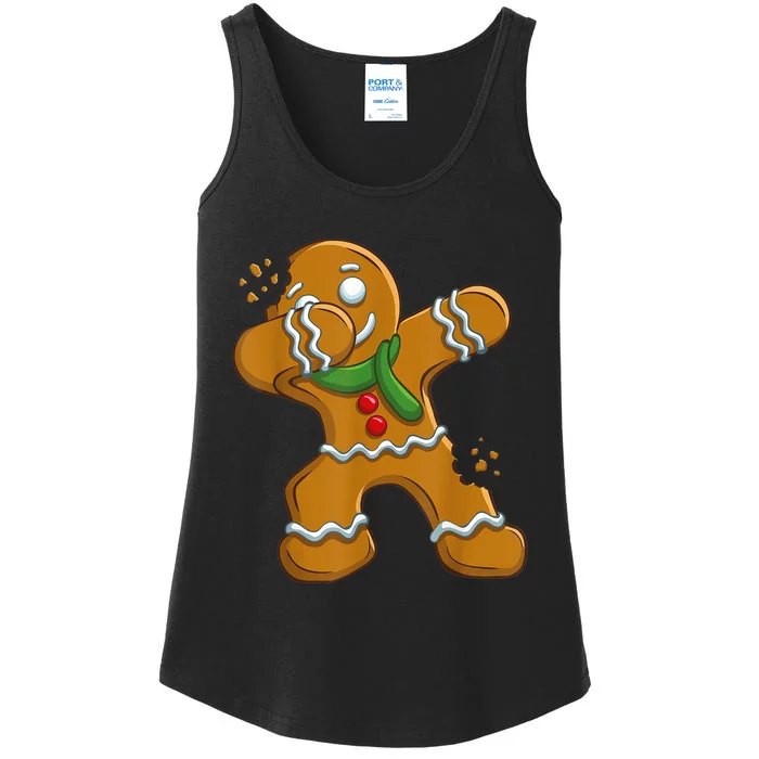 Dabbing Gingerbread Man Shirt Dab Gift Funny Christmas Ladies Essential Tank