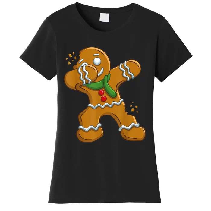 Dabbing Gingerbread Man Shirt Dab Gift Funny Christmas Women's T-Shirt