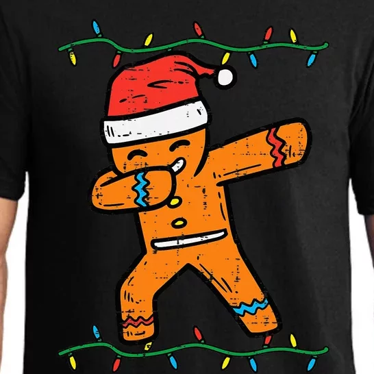 Dabbing Gingerbread Man Cookie Christmas Pajama Set