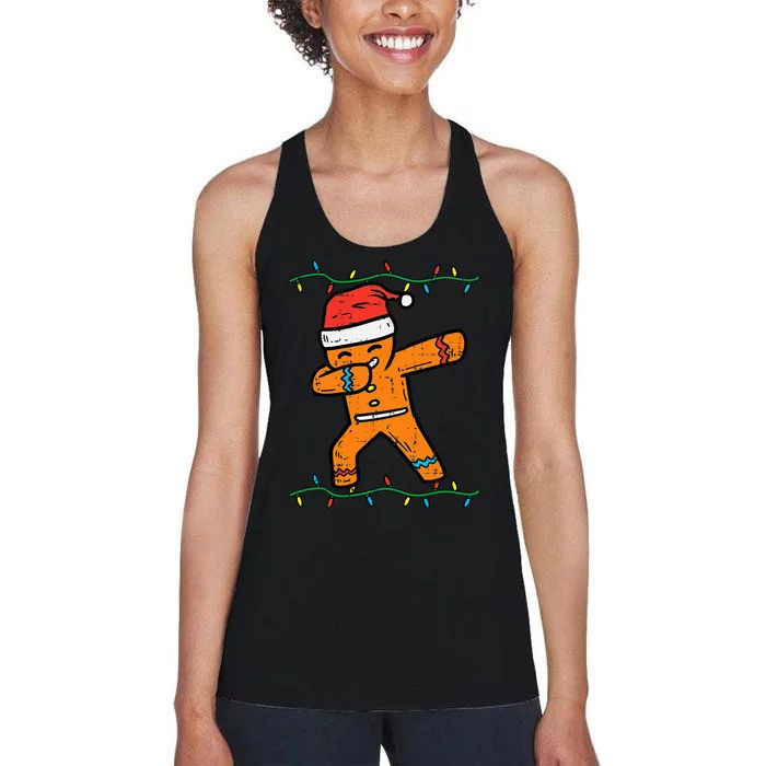 Dabbing Gingerbread Man Cookie Christmas Women's Racerback Tank