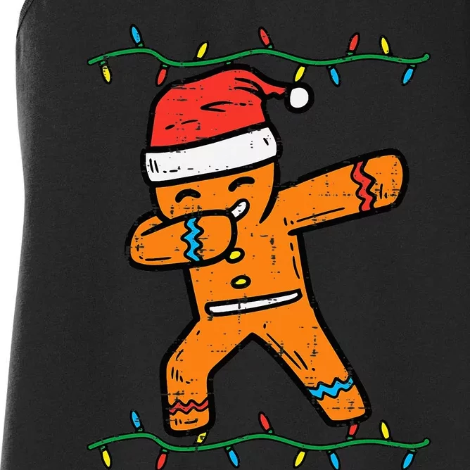 Dabbing Gingerbread Man Cookie Christmas Women's Racerback Tank