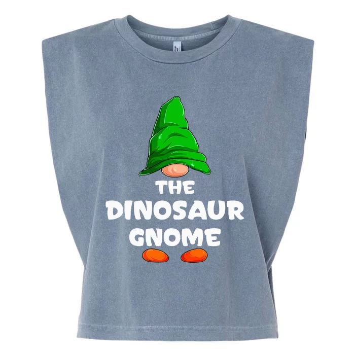 Dinosaur Gnome Matching Family Group Christmas Party Pajama Garment-Dyed Women's Muscle Tee