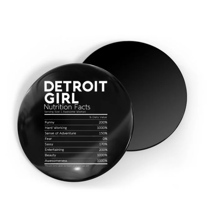 Detroit Girl Nutrition Facts Michigan Women Girl Funny Home Magnet