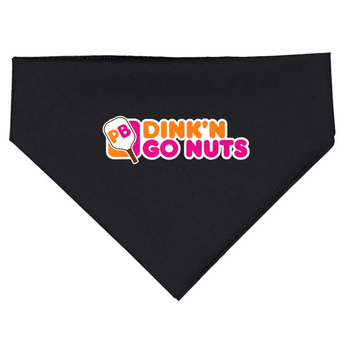 Dink'n Go Nuts Funny Pickleball Player Paddleball Lover USA-Made Doggie Bandana