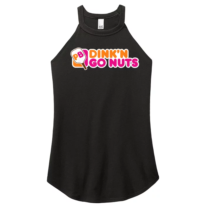 Dink'n Go Nuts Funny Pickleball Player Paddleball Lover Women’s Perfect Tri Rocker Tank