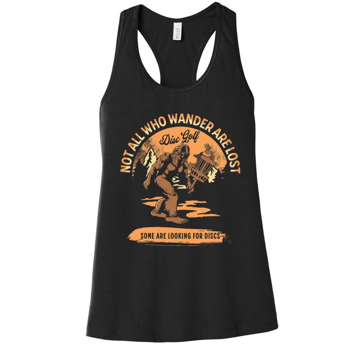 Disc Golf Not All Who Wander Are Lost Funny Sarcastic Women's Racerback Tank