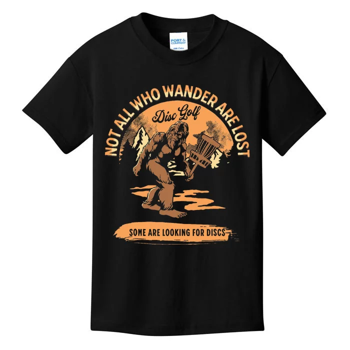 Disc Golf Not All Who Wander Are Lost Funny Sarcastic Kids T-Shirt