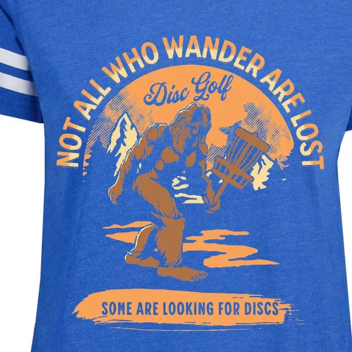 Disc Golf Not All Who Wander Are Lost Funny Sarcastic Enza Ladies Jersey Football T-Shirt