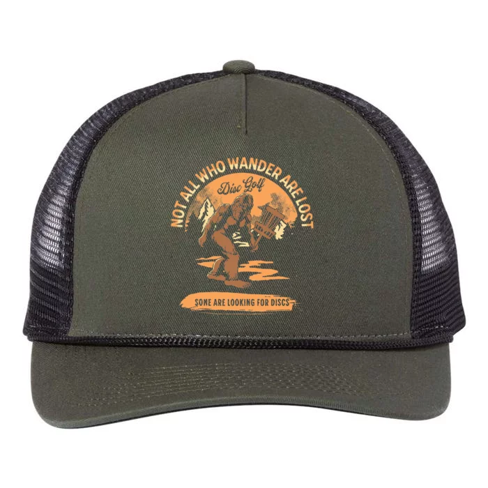 Disc Golf Not All Who Wander Are Lost Retro Rope Trucker Hat Cap