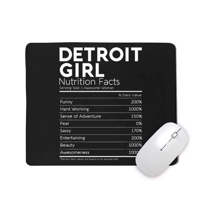 Detroit Girl Nutrition Facts Michigan Women Girl Mousepad