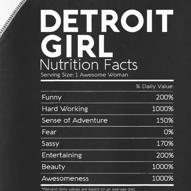 Detroit Girl Nutrition Facts Michigan Women Girl Toddler Fine Jersey T-Shirt