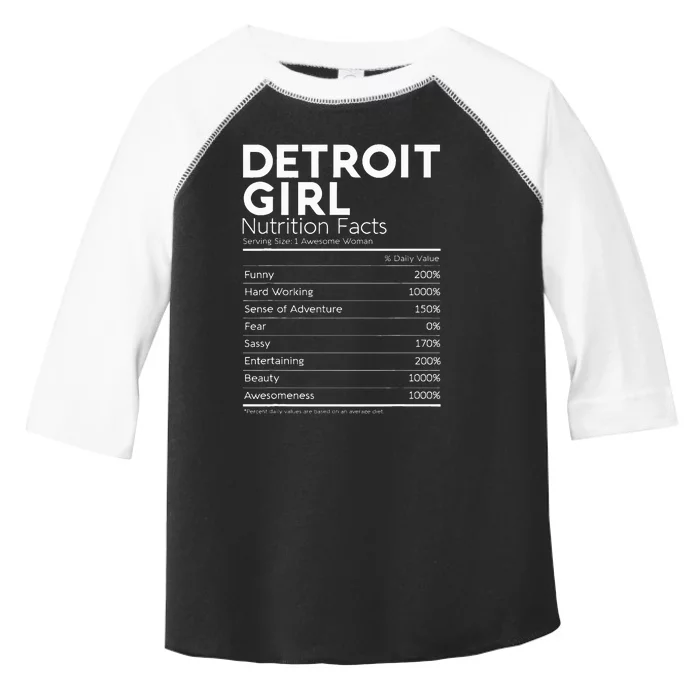 Detroit Girl Nutrition Facts Michigan Women Girl Toddler Fine Jersey T-Shirt