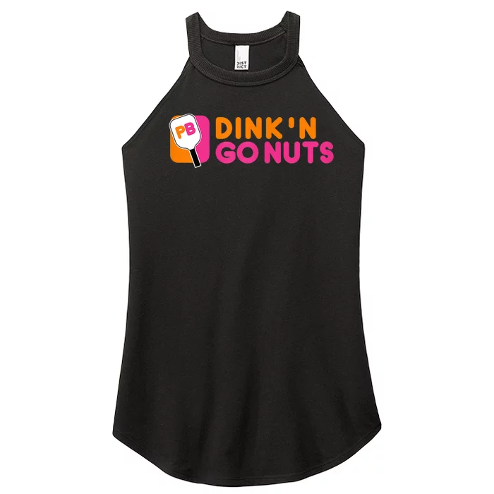 Dink'n Go Nuts Pickleball Paddle TShirt Women’s Perfect Tri Rocker Tank