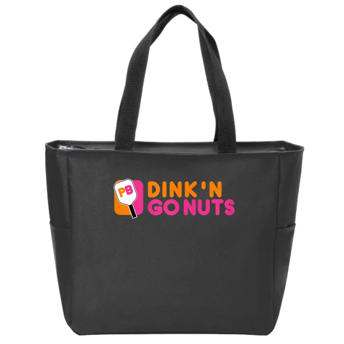 Dink'n Go Nuts Pickleball Paddle TShirt Zip Tote Bag