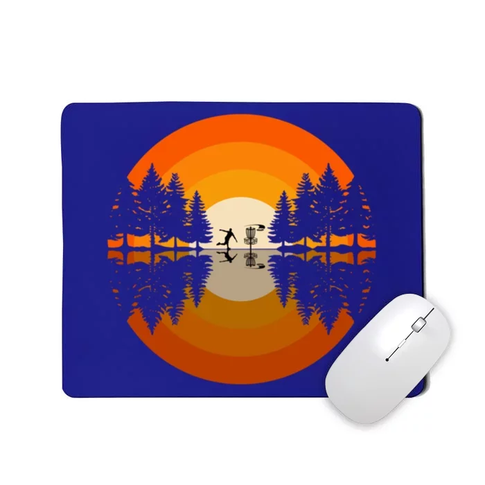 Disc Golfer Player Silhouette Forest Frolf Frisbee Golf Meaningful Gift Mousepad