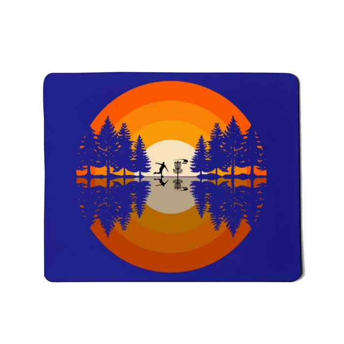 Disc Golfer Player Silhouette Forest Frolf Frisbee Golf Meaningful Gift Mousepad