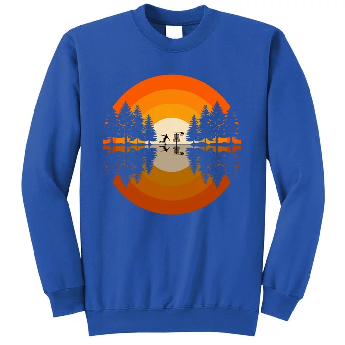 Disc Golfer Player Silhouette Forest Frolf Frisbee Golf Meaningful Gift Tall Sweatshirt